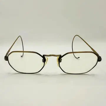 빈티지 PASHU 안경 프레임 나와테 조각 옥타곤 사바에 일본제