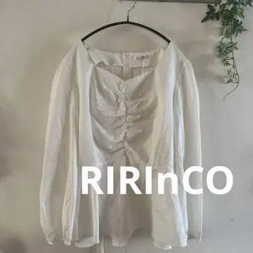 새상품 RIRInCO 코튼 셔츠 프론트 개더 화이트