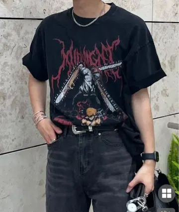 체인소 맨 미드 웨스트 그래픽 티셔츠 XL