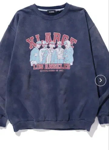 XLARGE EST1991BLEACHEDCREWNECK 맨투맨 네이비