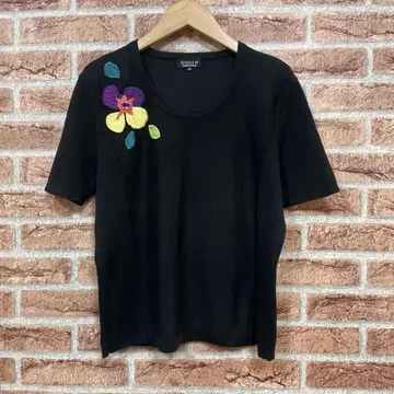 소니아 리키엘 SONIA RYKIEL 꽃 자수 모티브 반팔 니트