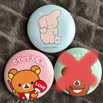 리락쿠마 산에쿠스 니코니코 초회의 푹신푹신 캔뱃지