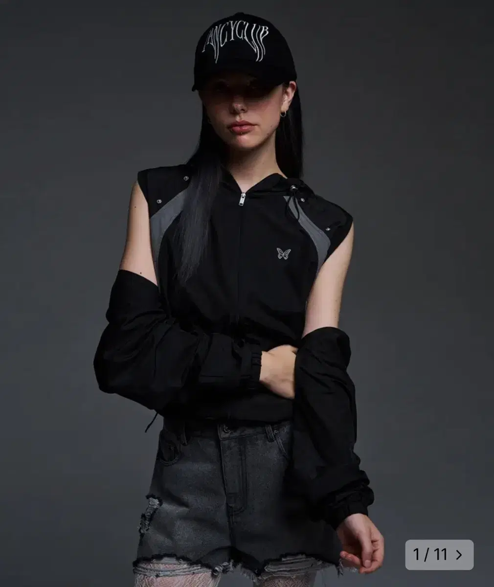 Fancy Club Detachable Bolero Zip-Up Windbreaker