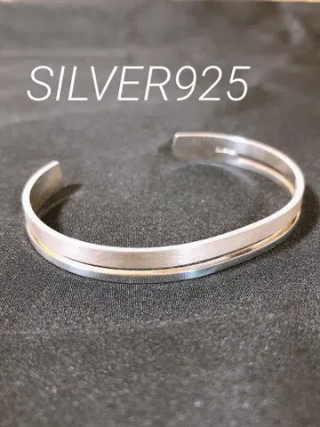 SILVER925 실버 2톤 커프 팔찌 뱅글