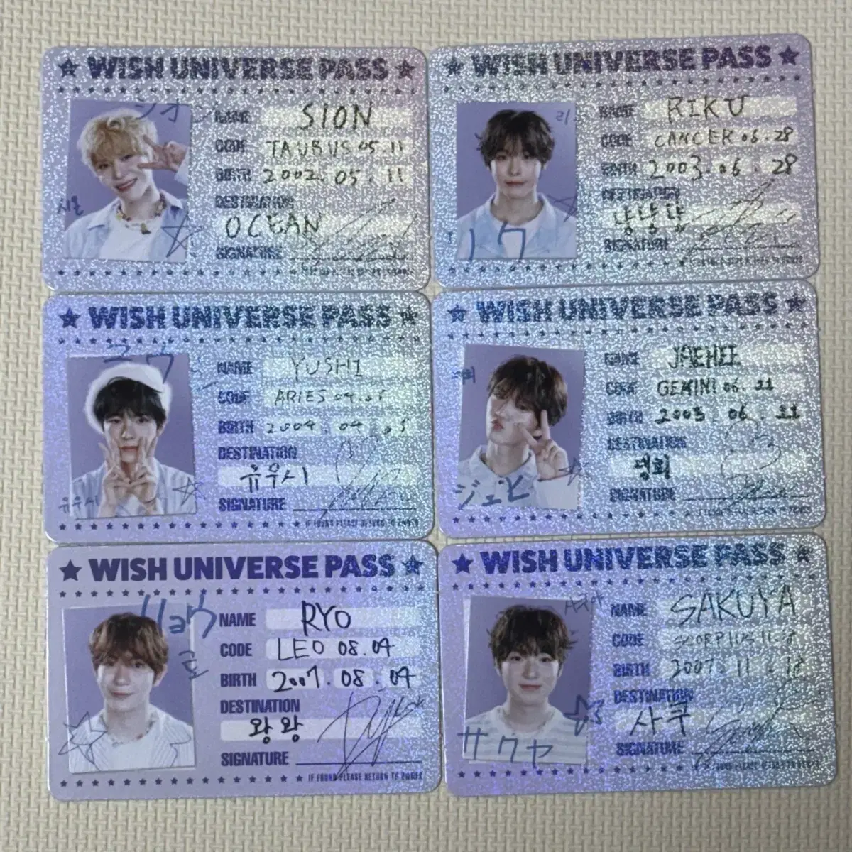 엔시티 위시 시그 포카 일괄