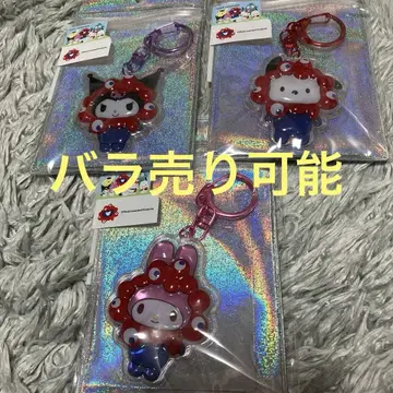 오사카 간사이 만박 푸키리 입체 키링 미야쿠미야쿠 산리오 3종