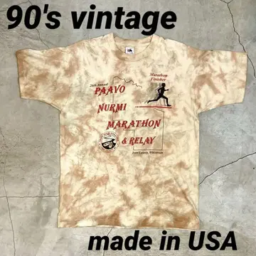 90's 빈티지 paavo nurmi 프룻 오브 더 룸 마라톤 L