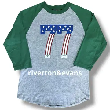 riverton&evans USA 국기 미국 모티브 래글런 슬리브