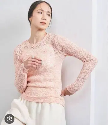 [시착만 가능] 유나이티드 애로우즈 레이스 저지 롱 슬리브 풀오버