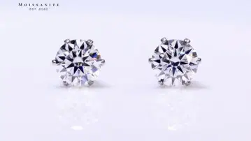 써지컬 스테인리스 1개 귀걸이 모이사나이트 3mm 실버