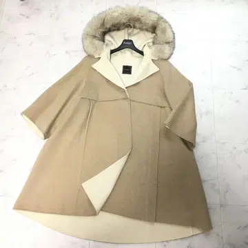 새상품급 FOXEY 폭시 캐시미어 100% 퍼 더블 페이스 코트