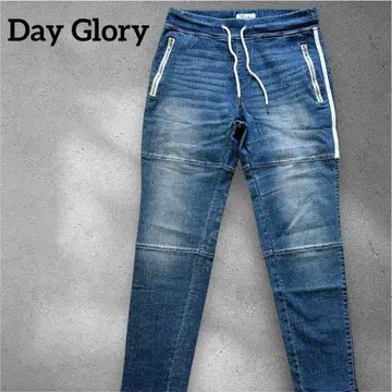 DAY GLORY 조거 팬츠 스트레치 데님 테이퍼드 사이드 라인