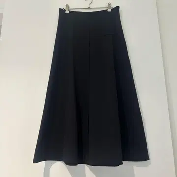 therow 블랙 플레어 스커트 스쿠버 소재 S