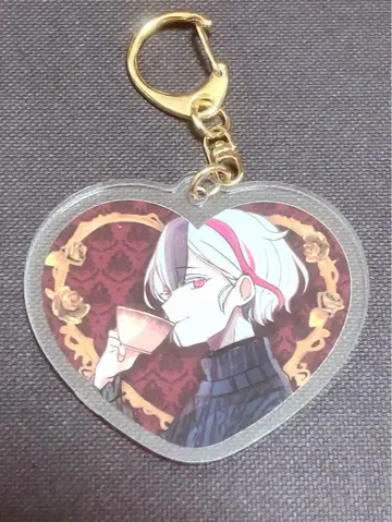 아쿠네코 악마 집사와 검은 고양이 베리안 따뜻한 마음 하트 아크링 키링