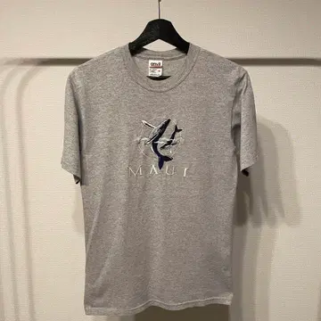 MAUI 자수 고래 티셔츠 그레이