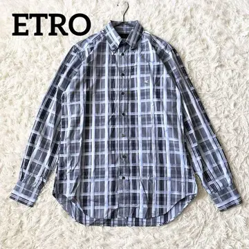 새상품급 ETRO 에트로 체크 Y 셔츠 남성용 셔츠