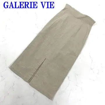 갸루리 비 롱 스커트 베이지 코튼 린넨 36 C2923