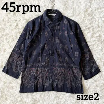 45rpm 포티파이브 RPM 반다나 패턴 셔츠 네이비 나염 7부 소매