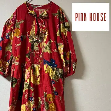 PINK HOUSE (핑크 하우스) 꽃무늬 후르츠 패턴 원피스/레드