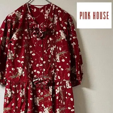 PINK HOUSE (핑크 하우스) 꽃무늬 마가렛 원피스/레드