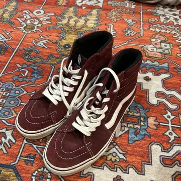 반스 스케이트 하이 SK8-Hi 버건디 US8 26.5cm
