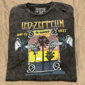레드 제플린 LED-ZEPPELIN 반팔 티셔츠 구제 의류 블랙 L/XL