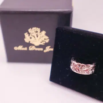 Maui Divers Jewelry 꽃 조각 실버 반지 반지 Silver