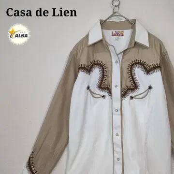 Casa de Lien 카사 데 리엔 웨스턴 셔츠 자수 에스닉 화이트
