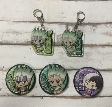 Dr.STONE 캔뱃지 아크링 키링 세트 센쿠우 겐