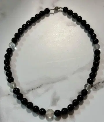 용 수정 12mm 오닉스 10mm 염주 목걸이 51cm