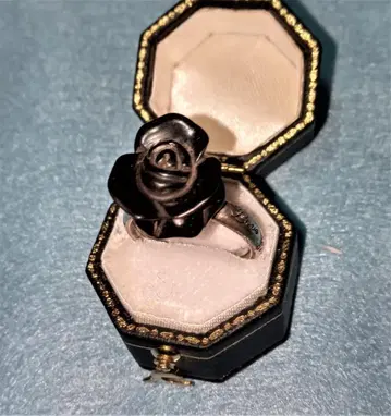 agate 아가트 오닉스 장미 반지