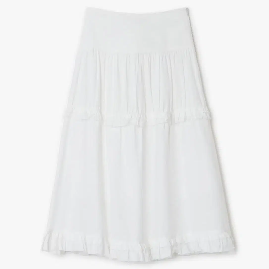 【SUNBURN PROJECT】Frill Maxi Skirt★韓国人気★追跡付 Sunburn Project Frill Maxi Skirt White S #썬번프로젝트