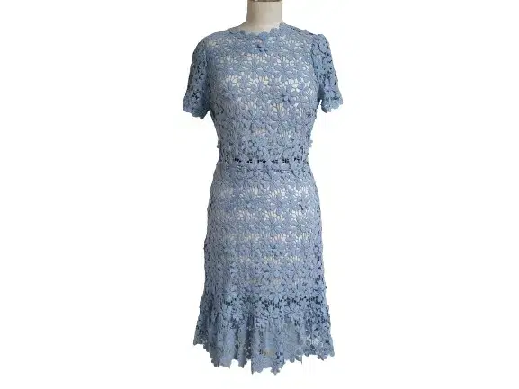 MICHAEL KORS Three-Dimensional Flower Blue Dressy Onepiece
