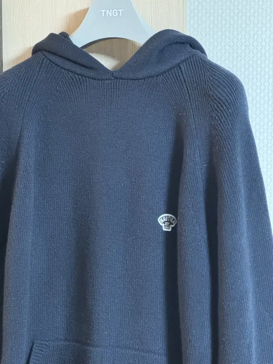 Nautica Japan Small Logo Patch Knit Hoodie (XL, Navy)