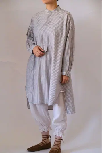 새상품급 네스트로브 코튼 린넨 스트라이프 튜닉 F