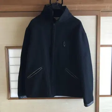 텐더 로인 블랙 울 가죽 트림 자켓