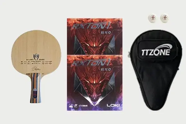 Table tennis racket set and individual items that are easy to use from beginners