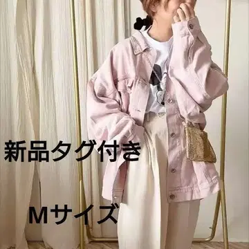 시마무라 헬름 가발 BIG 데님 자켓 핑크 M 사이즈