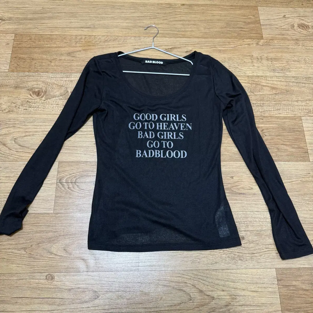 BADBLOOD Bad Girls Loose Fit Top Black #배드블러드,#배드