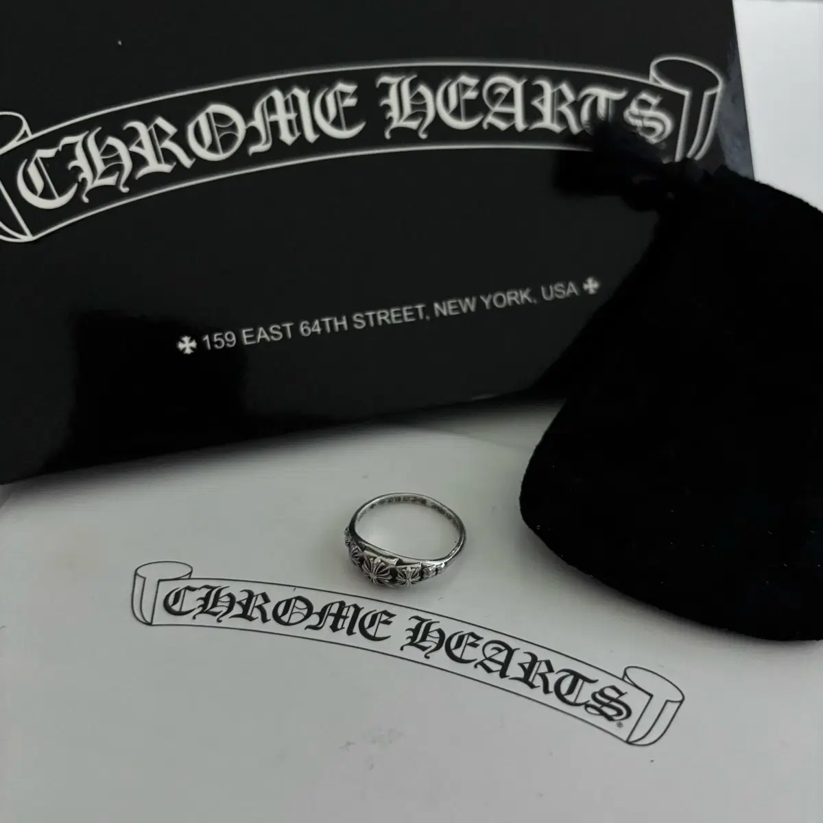 Authentic] Tiny Pyramid Bubblegum Ring Chrome Hearts Ring 