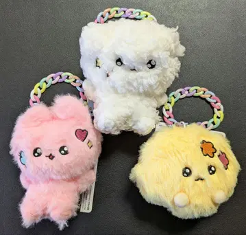 체고심 체인이 달린 폭신폭신 봉제 인형 3종 세트