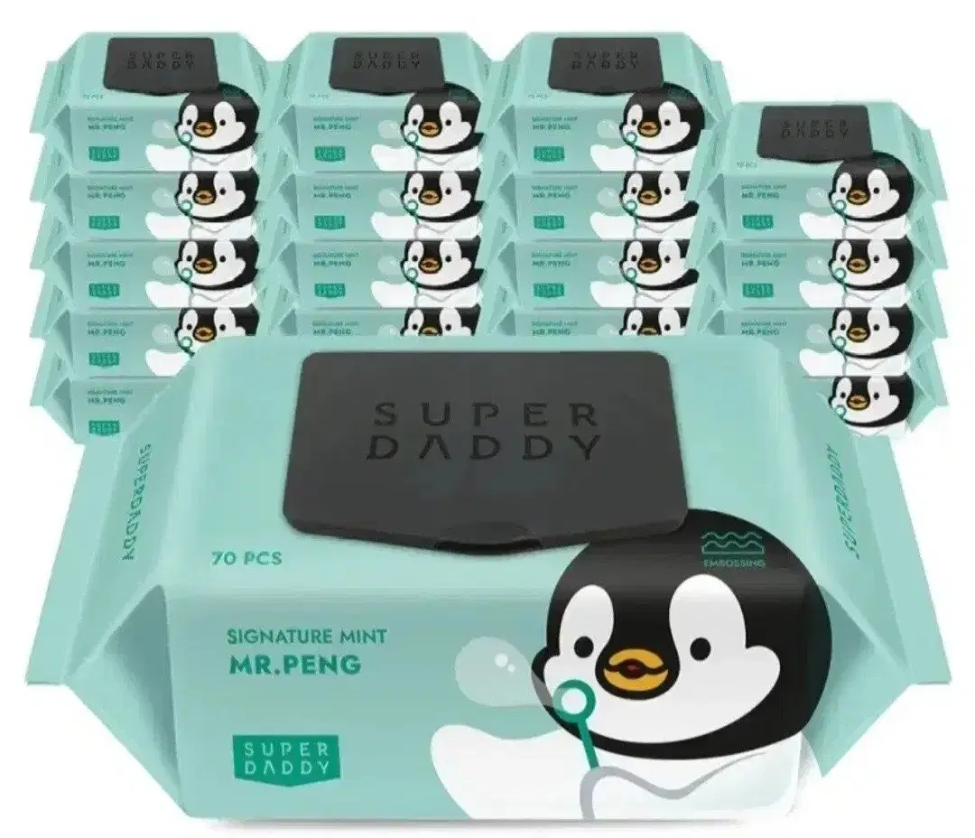 Superdaddy Mr. Peng 70gsm Mint Cap Type 70 Sheets 20 Packs Baby Wipes 16790 won