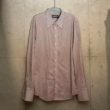 DSQUARED2 커터 셔츠 빨간색 화이트 보더