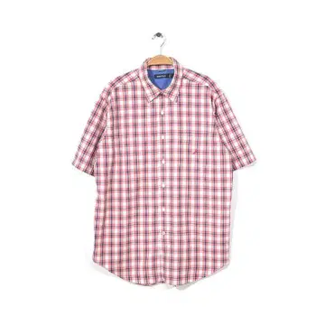 노티카 코튼 체크 무늬 반팔 셔츠 남성용 L NAUTICA 구제 의류