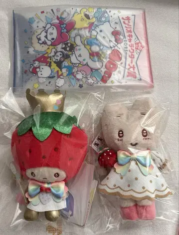 새상품 산리오 딸기 신문 봉제 인형 마스코트 마론 크림 딸기 왕자