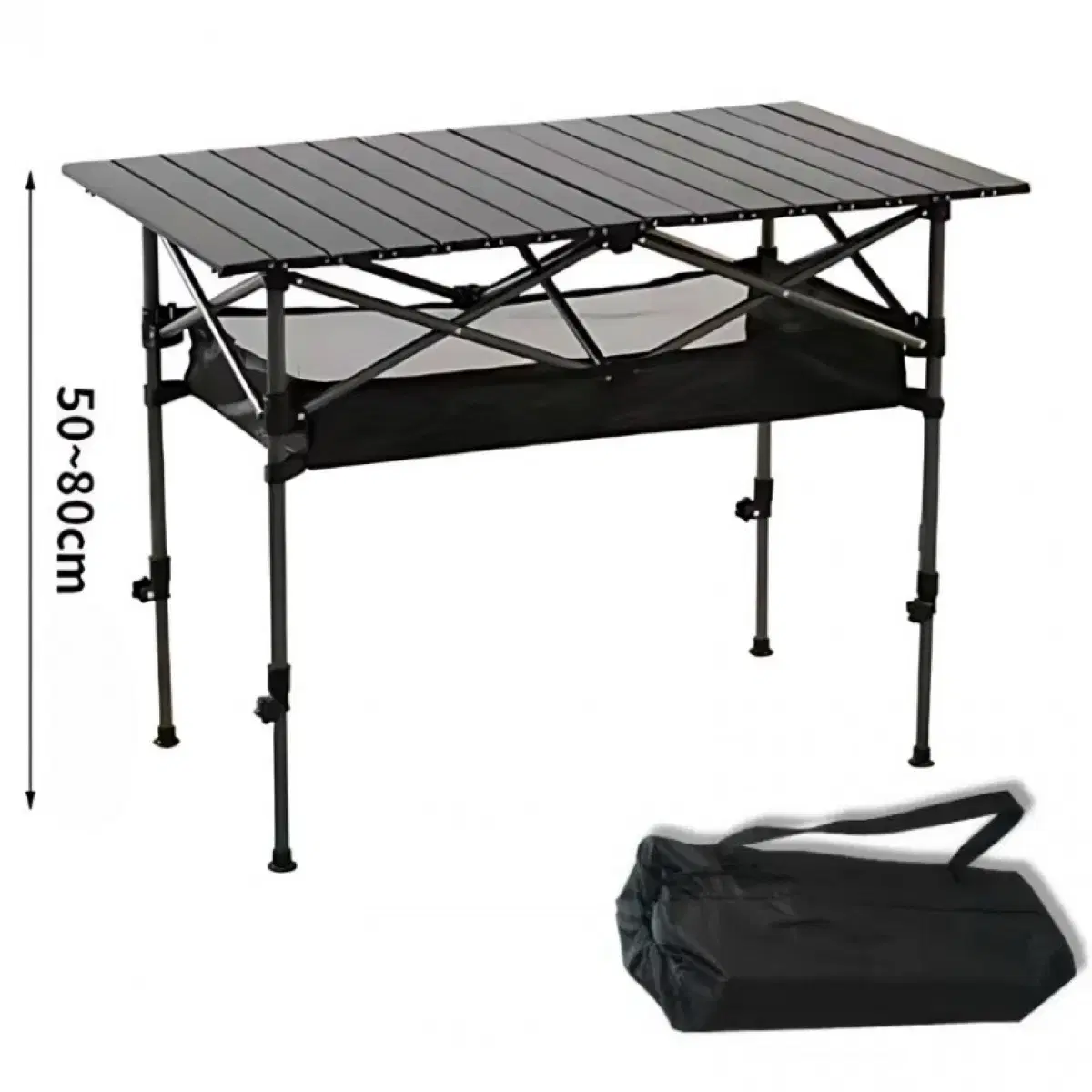 (New product) Height-adjustable wide folding camping table