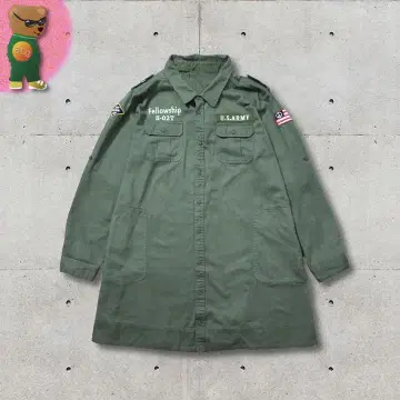 U.S.ARMY 와펜 밀리터리 셔츠 자수 로고 구제 의류 성조기 아메카지