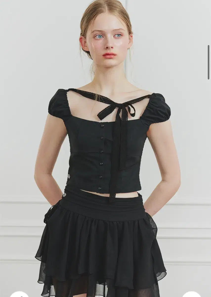 Pain or Pleasure Wendy Ribbon Blouse Black S