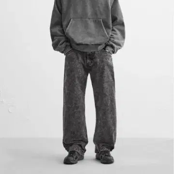 미사용 자라 BAGGY FIT 그레이 데님 팬츠 EU34 28