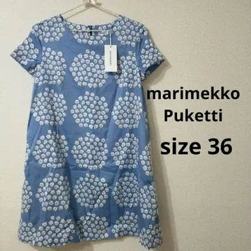 marimekko 원피스 Puketti 튜닉 반팔 블루 36